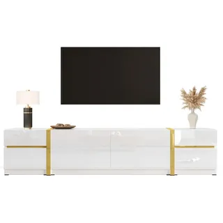 Okwish TV-Schrank Lowboard 180x38x40 cm Weiß MDF