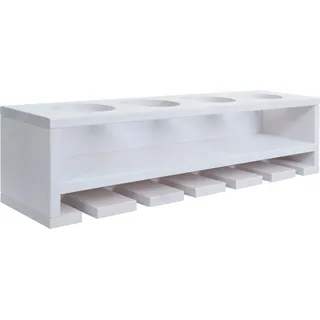 MCW Weinregal P21 Für 4 Flaschen/6 Gläser Holz 12x48x12cm Weiß