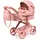 17026AA Puppenwagen Xeo mit Tasche, höhenverstellbarer Griff, Schwenkschieber, wandelbar als Puppenjogger, bewegliche Vorderräder, integrierter Korb, Rosa