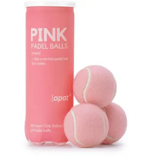 LAPAT Rosa Paddelbälle - Einzelpackung mit 3 Bällen - Profi-Qualität - Paddeltennis