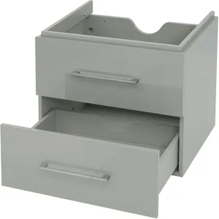 Mendler Premium Waschbeckenunterschrank HWC-D16, Waschtischunterschrank Waschtisch Badmöbel, hochglanz 60cm ~ grau