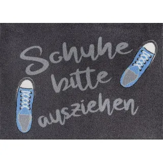 Casita Living Design Schuhe Bitte ausziehen 50 x 70 cm Grau