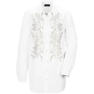 GOLDNER Hemdbluse »Weiße elegante Bluse aus Leinen«, weiß