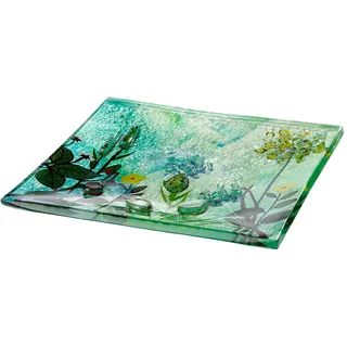Gilde "Deko-Schale Wild Flowers", mehrfarbig, B:20cm H:6,5cm T:20cm, Glas, Schüsseln, Schale
