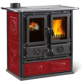 La Nordica-Extraflame La Nordica Küchenofen Rosetta Sinistra Kachelverkleidung Bordeaux 7,9 kW