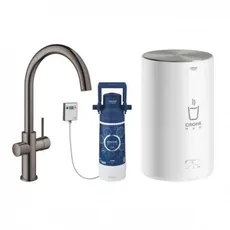 Grohe Red Duo Armatur und Boiler Größe M, C-Auslauf, Farbe: hard graphite