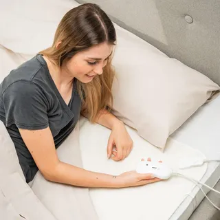 Elektrisches Wärmeunterbett für Doppelbett Blewarm 60+60 W 140 x 160 cm Weiß - Weiß