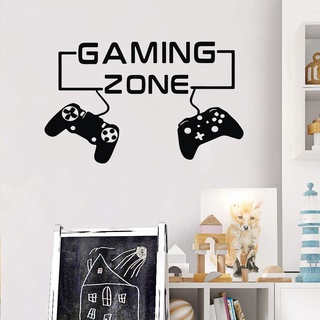 fanquare Gaming Zone Wandtattoo Gamer Controller Schwarz Wandaufkleber DIY abnehmbare Dekor für Jungen Schlafzimmer Kinder Spielzimmer