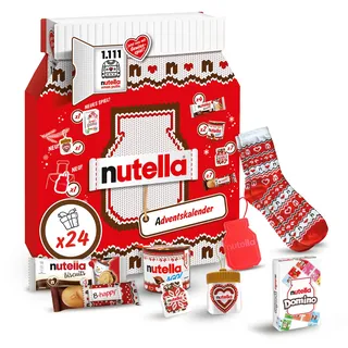Nutella Adventskalender 2025 - 528g - eine Schokoladen-Adventskalender-Alternative mit 24 festlichen Leckereien und nutella Mini-Geschenken für Kinder und Erwachsene