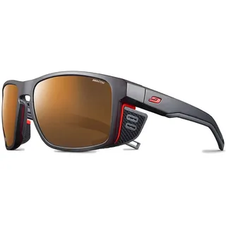 Julbo Shield M Photochrome Polarisierte Sonnenbrille - Black Transluscent / Neon Orange - Reactiv High Mountain/CAT2-4
