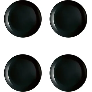 Luminarc Diwali Set mit 4 Desserttellern, Glas, 19 cm, Schwarz