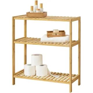 [en.casa] Badezimmerregal, Natur, Holz, Bambus Standregal Nyköping 58 x 26 x 66 cm Badezimmer, Badezimmerregale, Badregale
