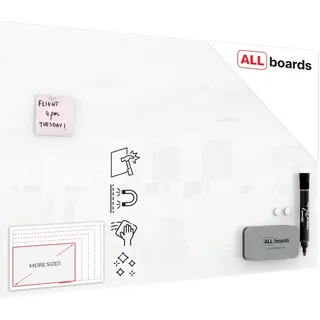 ALLboards Glas-Magnettafel 90,0 x 60,0 cm weiß