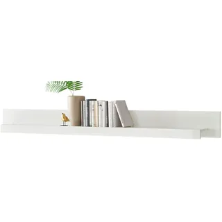 Furn.Design Wandboard weiß Hochglanz, Wandregal 200 x 20 cm , Holzwerkstoff , Nachbildung , Uni , 200x20x18 cm , FSC 100% , Wohnzimmer, Regale, Wandboards