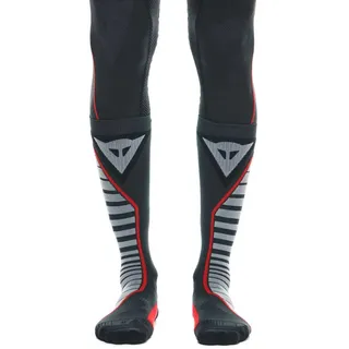 Dainese Thermo Long Socks, Motorrad Thermo Socken Lang Winter, für Damen und Herren, Schwarz/Rot, EU 42-44