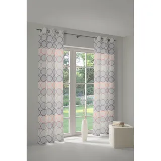 Vorhang WIRTH "Zirbello" Gr. 2, rosa (rosé), B:132cm H:175cm, Jacquard, Baumwolle, Polyester, Gardinen, Vorhang