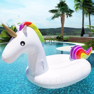 Dracarys Riesiges Aufblasbares Einhorn Luftmatratze, 200×100×90cm Aufblasbarer Einhorn Schwimmtier Pool Spielzeug Floß Schwebebett Wasserspielzeug Party Kinder Erwachsene