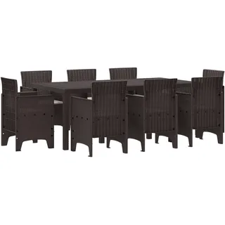 vidaXL Garten Essgruppe 9-tlg. Braun