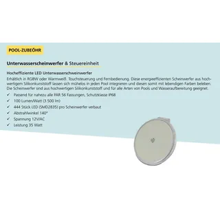 inverquark deutschland gmbh LuminAqua LED Unterwasserscheinwerfer Warmweiß 18 Watt