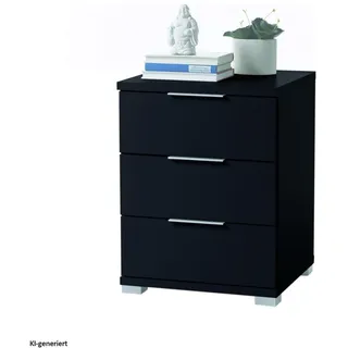 Pol-Power Nachtschrank 3 Schubkästen 46 x 42 x 61 cm Schwarz