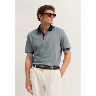 Poloshirt BUGATTI, Herren, Gr. M, grau (390, marine), 100% Baumwolle, unifarben, normal, ohne Ausschnitt, Shirts Poloshirt, Modern Fit aus reiner Baumwolle