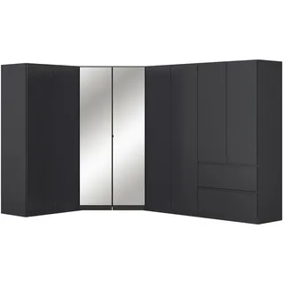 Rauch Möbel Eckkleiderschrank , Grau , Holzwerkstoff , 8 Fächer , 2 Schublade(n) Schubladen , 208x197x298 cm , Blauer Engel, Goldenes M, BQ - Bündnis für Qualität, Made in Germany , Schrankfront mit Spiegel , Schlafzimmer, Kleiderschränke, Eckschränke