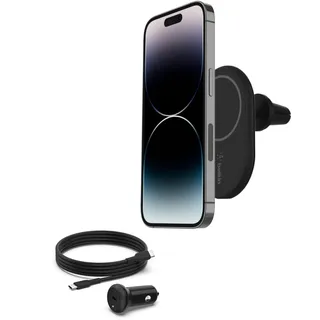 Belkin KFZ-Ladegerät magnetisch für iPhone 12/12 Pro/12 Pro Max/12 mini/13/13 mini/13 Pro Max/13 Pro/14/15/16/17, Schwarz/Blau