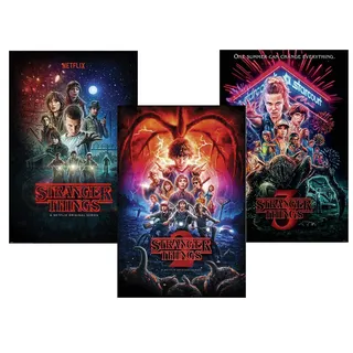 Close Up Stranger Things Poster 3er-Set Season 1, 2 und 3 (61cm x 91,5cm)