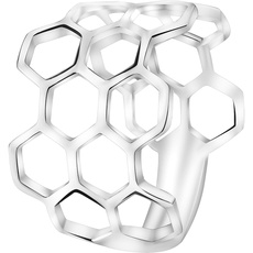 SOFIA MILANI - Damen Ring 925 Silber - Bienenwabe Hexagon - 10093-60 (19.1)