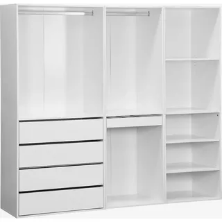 sweeek - Modulares Kleiderschrank-Set mit 3 Elementen - Weiß - Weiß