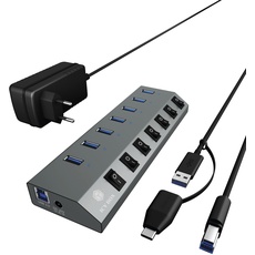 Bild Icy Box IB-HUB1701-C3 USB-Hub, 7x USB-A 3.0, USB-B 3.0 [Buchse] (60838)