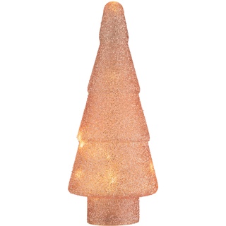 J-LINE - Weihnachtsbaum, LED, Perle, Glas, Rosa, groß