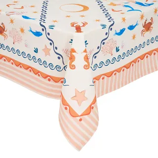 Butlers Tischdecke Coral Coast 160x160 cm , Multicolor , Textil , 300x160 cm , Heimtextilien, Wohntextilien, Tischwäsche, Tischdecken