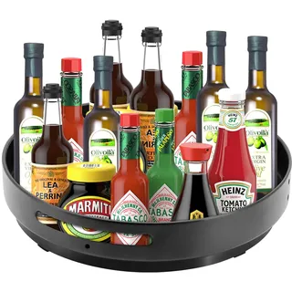 Drehteller Gewürzregal, 31cm Drehbar Organizer, Lazy Susans Drehbares Tablett Aus Metall für Schrank Arbeitsplatte Tisch in Küche Speisekammer