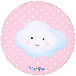 Kinderteppich , Hellrosa , Textil , Wolken , rund , Oeko-Tex® Standard 100 , für Fußbodenheizung geeignet, pflegeleicht , Teppiche und Böden, Teppiche, Kinderteppiche