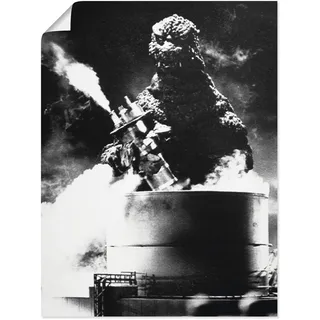 Artland Wandbild "Godzilla III" Film 1 Stk. tlg. als Leinwandbild, Poster in verschied. Größen, farbe bild(er): schwarz