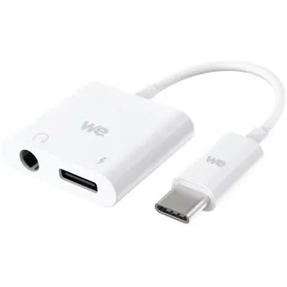 WE Adapter USB C auf USB C und Buchse 3,5 mm, 2-in-1-Adapter zum Laden und Audio speziell für Geräte mit USB C