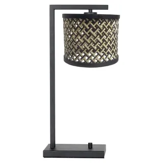 Steinhauer - tischlampe - Stang - schwarz - bambus metall - stehlampe - E27 - 3715ZW - Schwarz