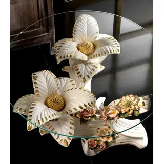 Kleiner Tisch Wohnzimmer Ab Caffè Keramik Capodimonte Weiß Modern Basis für Glas