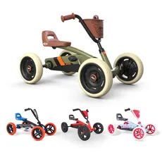 BERG Buzzy Retro Green Pedal Gokart, Kinderfahrzeug, Tretauto, Kettcar ab 2 Jahre, Hohe Sicherheid und Stabilität, Tretfahrzeug für Kinder