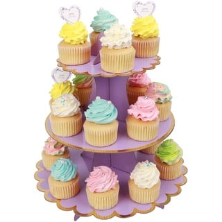 MengH-SHOP Tortenständer 3 Etagen Cupcake Ständer Muffin Ständer aus Karton für Hochzeit Party Geburtstag Baby Duschen Kuchen Dessert Torten Etagere