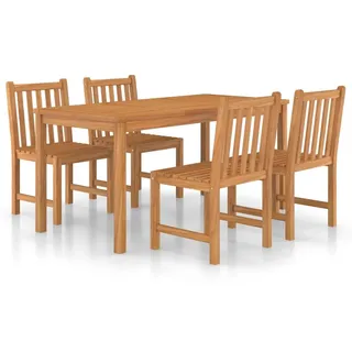vidaXL 5-teiliges Garten-Ess-Set 160 x 80 cm Massivholz Teak - Braun