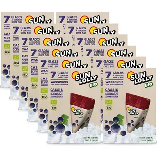 Sun Lolly Bio Wassereis Schwarze Johannisbeere 12er Vorratspack | Mit Fruchtsaft | Zum Selbsteinfrieren | Ohne künstliche Aromen | Frei von Süßungsmittel | Vegan | 12 x 420ml