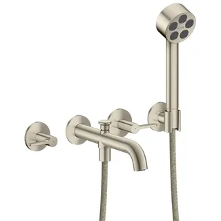 Hansgrohe AXOR One 3-Loch Wannenarmatur Unterputzmodell Wandmontage Brushed Nickel
