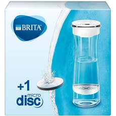 BRITA Wasserfilter-Karaffe / Karaffe inkl. 1 MicroDisc Filter / Wasserkaraffe zum stilvollen Servieren von Wasser / Filter reduziert Chlor und Mikropartikel im Leitungswasser, 10.0 x 10.0 x 28.5 cm