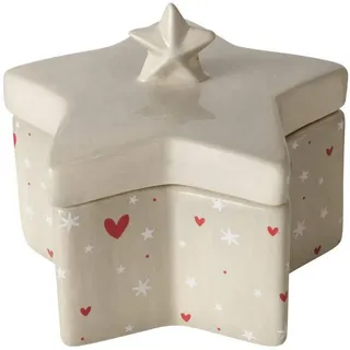 Boltze Home Schmuckschatulle Anella Sternform , Beige , Keramik , 13x11.5x13 cm , Ordnen & Aufbewahren, Schmuckaufbewahrung