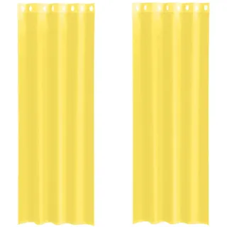vidaXL Voile Vorhänge Ösen 2 x 550 cm Gelb