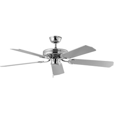 Dekon SuperStar BC 892 Deckenventilator mit 5 Holzflügel, 132 cm, silber