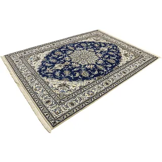 morgenland Orientteppich »Perser - Nain - 236 x 168 cm - blau«, rechteckig, 12 mm Höhe, Wohnzimmer, Handgeknüpft, Einzelstück mit Zertifikat, blau