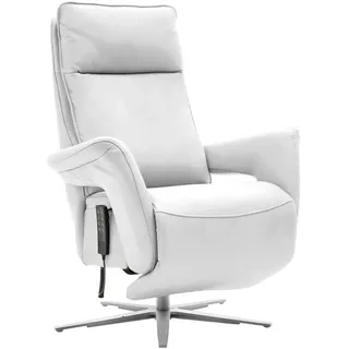 Valdera Relaxsessel , Weiß , Leder , Echtleder , Semi-Anilinleder , 79-83x116x87-176 cm , Goldenes M , Fußauswahl, Lederauswahl, Stoffauswahl, erweiterbar (Typenauswahl), Relaxfunktion , Wohnzimmer, Sessel, Ledersessel